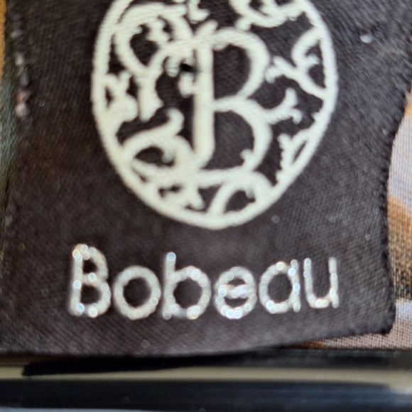 Bobeau Blouse SzXL Button Front Short Sleeve V Neck Leopard Sheer Polyester Cute - Picture 2 of 9